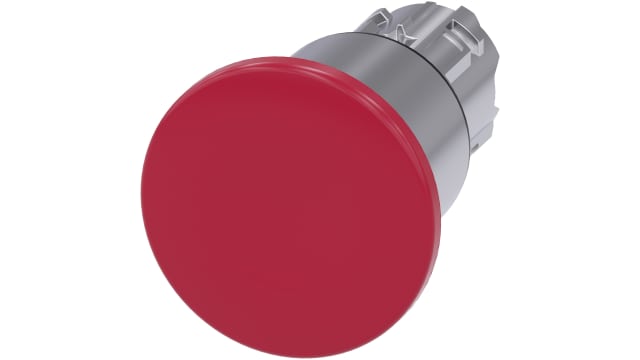 Siemens SIRIUS ACT Series Red Momentary Push Button Head, 22 mm Cutout, IP67, IP66, IP69K | 3SU1050-1ED20-0AA0