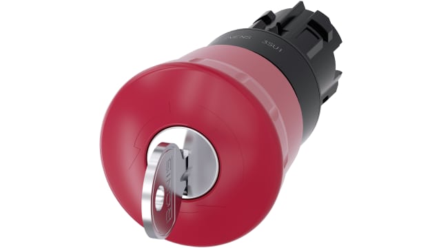 Siemens SIRIUS ACT 3SU10 Series, Key Release, Emergency Stop Push Button Head | 3SU1000-1HG20-0AA0