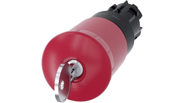 Siemens SIRIUS ACT 3SU10 Series, Key Release, Emergency Stop Push Button Head | 3SU1000-1HT20-0AA0