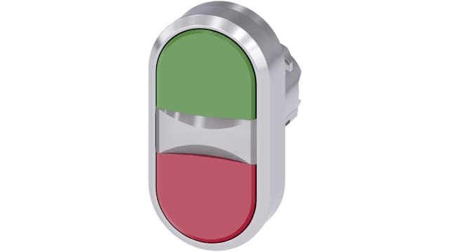 Siemens SIRIUS ACT Series Green, Red Momentary Push Button Head, 22 mm Cutout, IP66, IP67, IP69K | 3SU1050-3AB42-0AA0