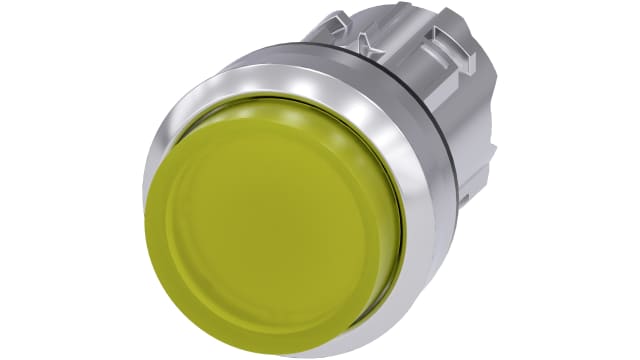 Siemens SIRIUS ACT Series Yellow Momentary Push Button Head, 22 mm Cutout, IP66, IP67, IP69K | 3SU1051-0BB30-0AA0