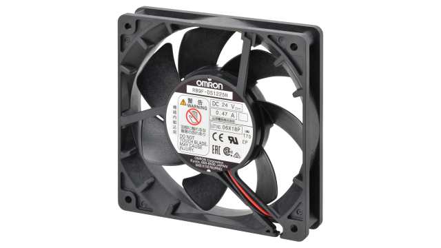 Omron R89F Series Axial Fan, 24 V dc, DC Operation, 3.68m³/min, 11.28W, 470mA Max, 120 x 120 x 25mm | R89F-DS1225H-S2