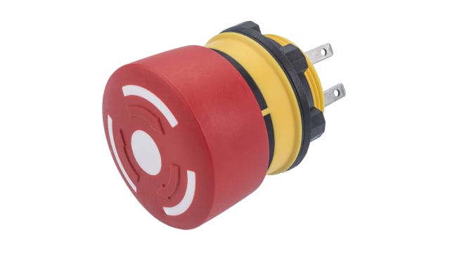 EAO 84 Series Twist Release Emergency Stop Push Button, Panel Mount, 22mm Cutout, 1 NO + 1 NC, IP65, IP67 | 84-5230.0020