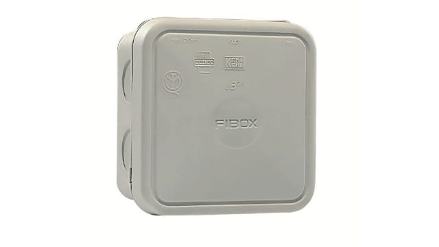 Fibox Light Grey Polypropylene Junction Box, IP65, 5 Terminals, 90 mm, 90 mm 49 mm | JB 2.5 G