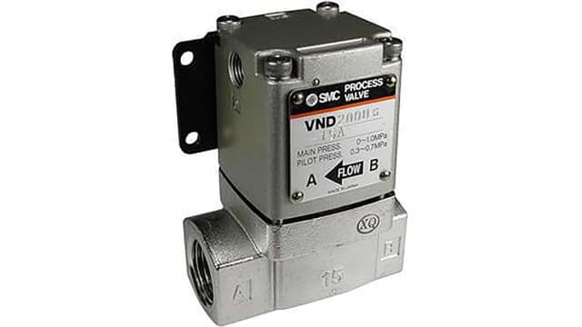 SMC Vacuum Pilot, NC, Air Operated, Double Acting (C.O.), NO, External Pilot Solenoid type Pneumatic Actuated Valve, 9.7 | EVND400DS-F25A-L