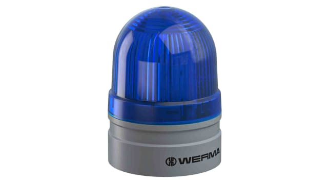 Werma EvoSIGNAL Mini Series Blue Beacon, 12 V, Base Mount, LED Bulb | 260.510.74