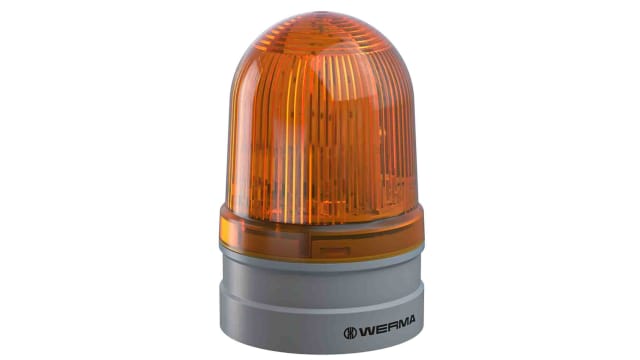 Werma EvoSIGNAL Midi Series Yellow Blinking Beacon, 115 → 230 V ac, Base Mount, LED Bulb, IP66 | 261.310.60