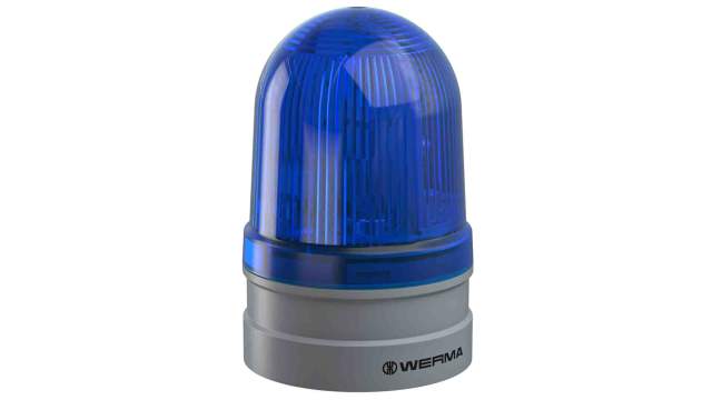 Werma EvoSIGNAL Midi Series Blue Blinking, Continuous Beacon, 115 → 230 V ac, Base Mount, LED Bulb, IP66 | 261.510.60