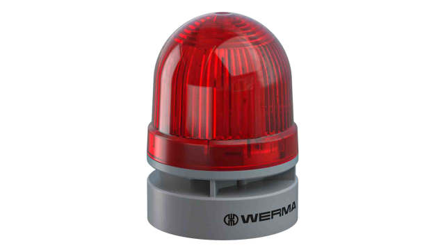 Werma EvoSIGNAL Mini Series Red Sounder Beacon, 115 → 230 V ac, IP66, Base Mount, 95dB at 1 Metre | 460.110.60