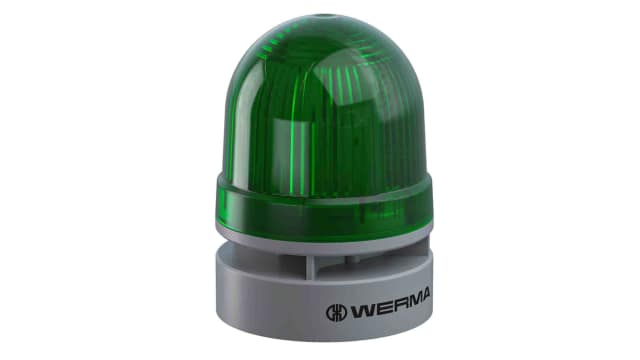 Werma EvoSIGNAL Mini Series Green Sounder Beacon, 115 → 230 V ac, IP66, Base Mount, 95dB at 1 Metre | 460.210.60