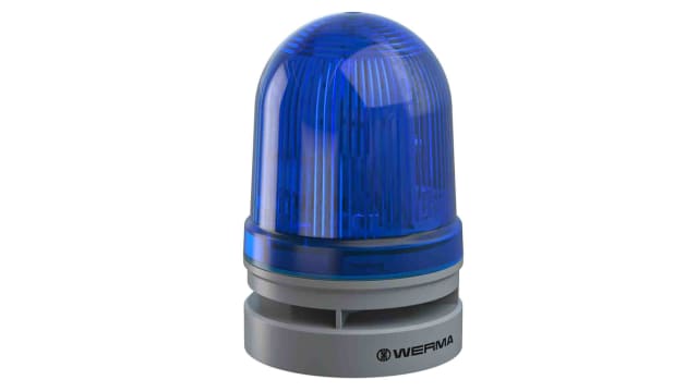 Werma EvoSIGNAL Midi Series Blue Sounder Beacon, 12 → 24 V ac/dc, IP66, Base Mount, 110dB at 1 Metre | 461.510.70