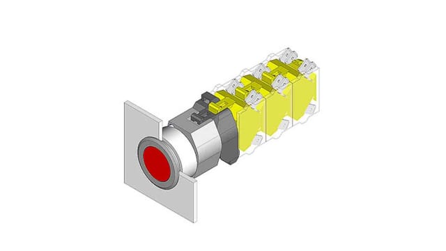 EAO 04 Series Yellow Momentary Push Button Head, 30.5 mm Cutout, IP65 | 704.062-418