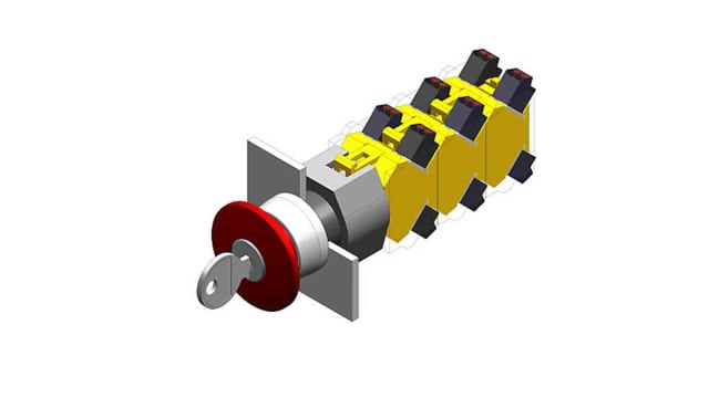 EAO 04 Series Red Maintained Push Button Head, 22.5 mm Cutout, IP65 | 704.078.018