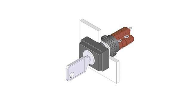 EAO IP65 Key Switch, 2NC+2NO, 5 A 2-Way | 51-296.025D2