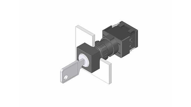 EAO IP65 Key Switch 3-Way | 61-2801.0/D