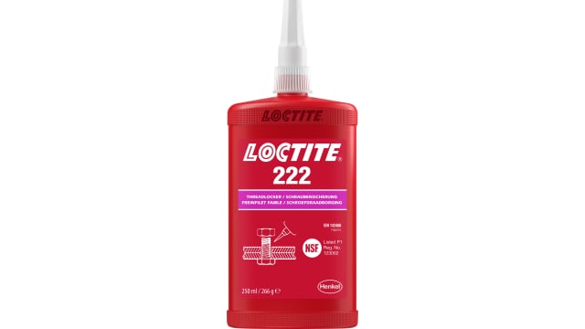 Loctite Loctite 222 Purple Threadlocking Adhesive, 250 ml, 6 h Cure Time | 267359