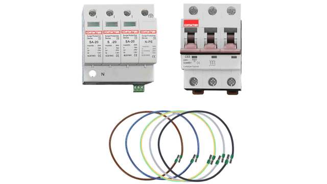 Contactum 3 Phase Surge Protector, 40 kA, DIN Rail | DDB-T2S4031KIT