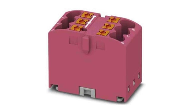 Phoenix Contact Distribution Block, 6 Way, 450 V, 24A, Pink | 3273281