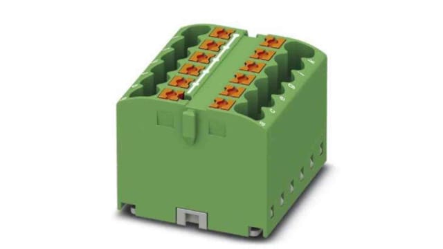 Phoenix Contact Distribution Block, 12 Way, 450 V, 24A, Green | 3273424