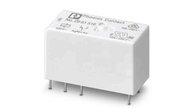 Phoenix Contact PCB Mount Power Relay, 120V ac Coil, 16A Switching Current, DPDT | 2961516