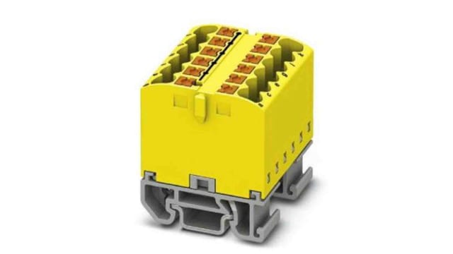 Phoenix Contact Distribution Block, 12 Way, 690 V, 24A, Yellow | 3274128