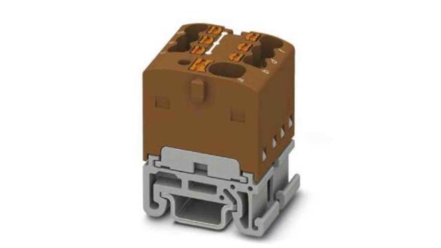 Phoenix Contact Distribution Block, 7 Way, 500 V, 17.5A, Brown | 1047493