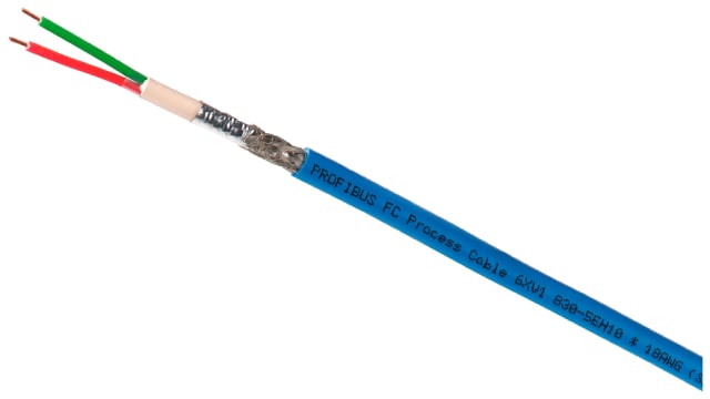 Siemens 6XV1830 Series Data Cable, 2 Cores, 50.26 mm², Screened, 20m, Aluminium Foil, Tinned Copper Braid Shield, | 6XV1830-5EH10