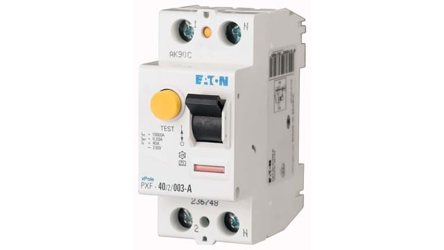 Eaton RCCB, 25A, 2 Pole, 100mA, Type A, 230V ac | 236745 PXF-25/2/01-A