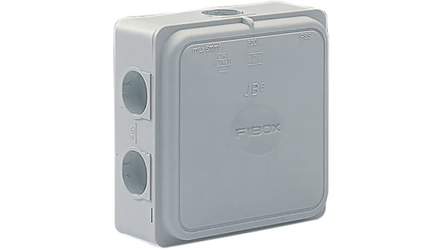 Fibox Light Grey Polypropylene Junction Box, IP65, 110 mm, 110 mm 49 mm | JB 6 G