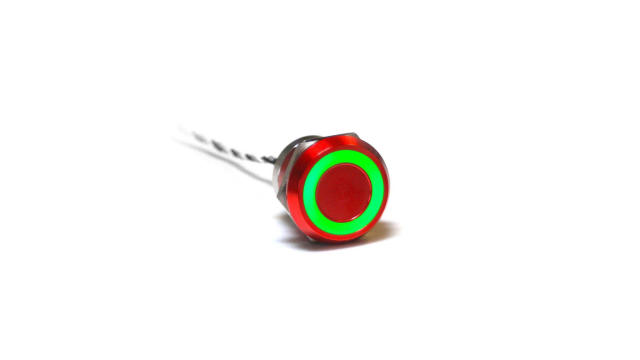 Bulgin Capacitive switch Latching NO Illuminated, Green, Red, On-Off, IP69K, IP68 Red Anodised | MC25LORRG