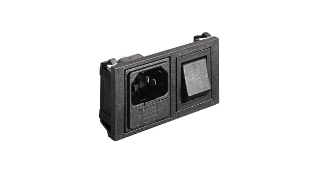 Bulgin C14 Straight Snap-in IEC Connector, 250 V Female, Fuse Size 5 x 20 mm, 10A | BZH01/Z0000/70