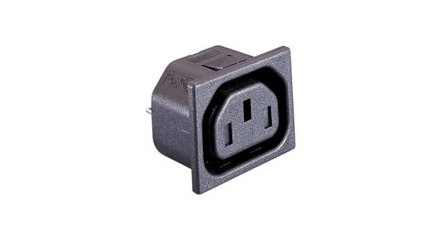 Bulgin F Straight Snap-in IEC Connector, 250 V Male, 10A | PX0783/10/63