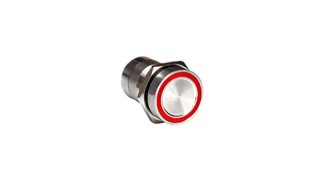 Bulgin Capacitive switch Momentary NO Illuminated, Red, Green, On-Off, IP68 Stainless Steel | MC16MOSRG