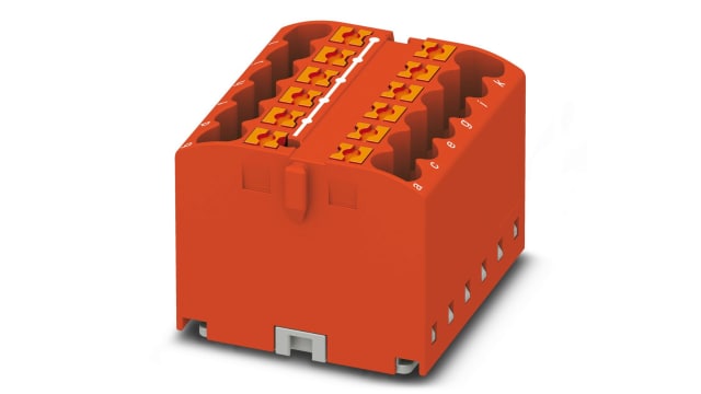 Phoenix Contact Distribution Block, 12 Way, 450 V, 24A, Red | 3273420