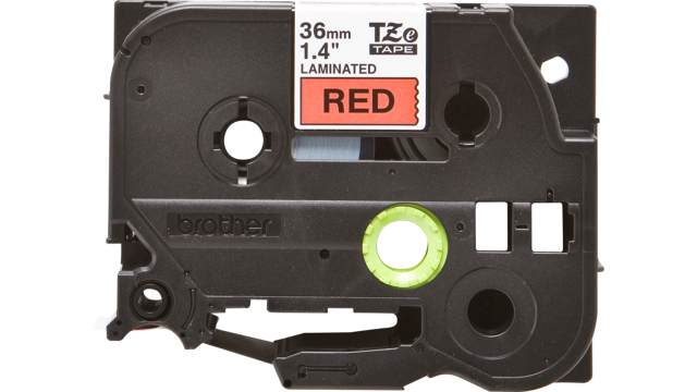 Brother Black on Red Label Printer Tape, 8 m Length, 36 mm Width | TZE-461