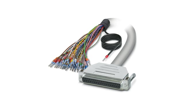 Phoenix Contact Female 37 Pin D-sub Unterminated Serial Cable, 20m, 25/S, CABLE-D-37SUB/F/OE/0 Series | 2906219
