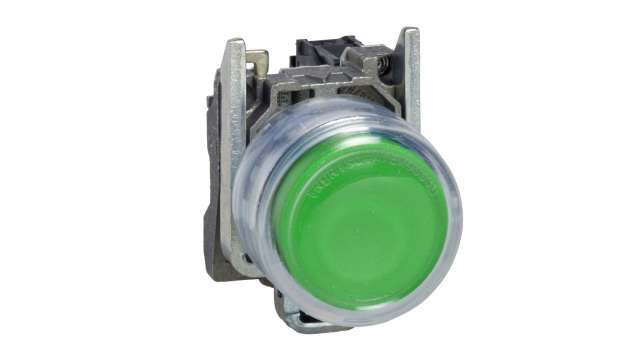 Schneider Electric XB4 Series Push Button Complete Unit, Fixing Hole, 22 mm Cutout Green, SPST, IP66, IP67 | XB4BP381EX