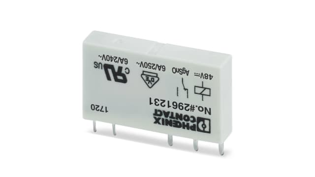 Phoenix Contact DIN Rail Power Relay, 48V dc Coil, 6A Switching Current | 2961231