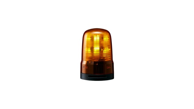 Patlite SF Series Amber Sounder Beacon, 12→24 VDC, IP66, Base Mount | SF08-M1KTB-Y