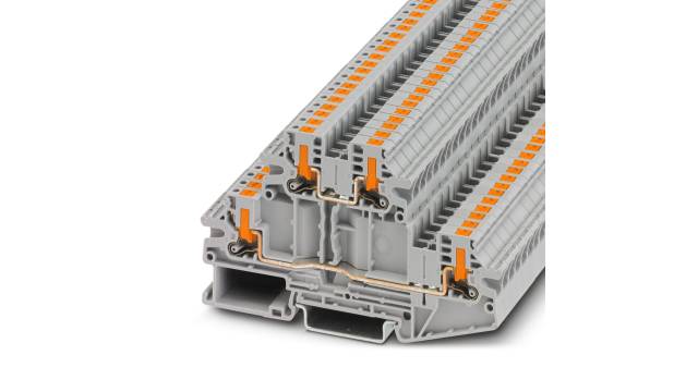 Phoenix Contact 1079073 PTV Series Double Level Terminal Block Grey, 0.14 to 4 mm², 2-Level, Push-in | 1079073
