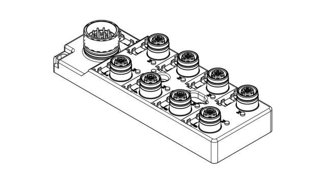 Brad from Molex 120119 Series Sensor Box, M12, 4 way, 8 port | 1202510056
