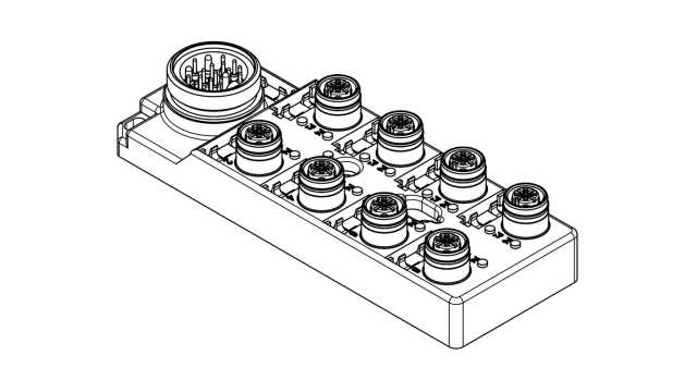 Brad from Molex 120119 Series Sensor Box, M12, 5 way, 8 port | 1202510082