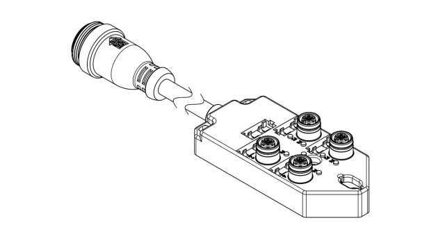 Brad from Molex 120119 Series Sensor Box, 1m cable, 5 way, 4 port | 1202510110