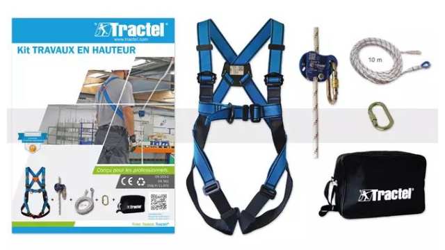 Tractel with a 10 m rope, a carry bag, a connector, a Stopfor fall arrester on a flexible anchor line, HT22 safety | 72562