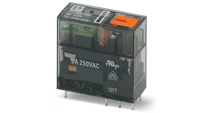Phoenix Contact DIN Rail Non-Latching Relay, 120V ac Coil, 8A Switching Current | 2987969