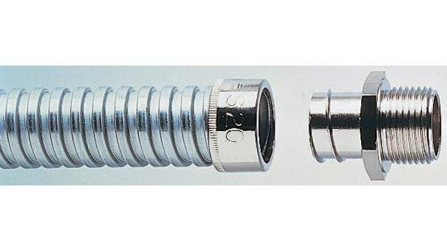 Adaptaflex Nickel, Conduit Fitting, 25 mm Nominal Size, M25, Brass, Silver IP40  rating | 7TCA296010R0102  S25/M25/B