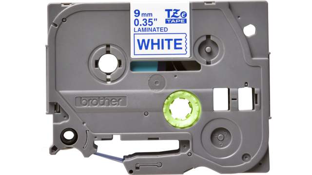 Brother Blue on White Label Printer Tape, 8 m Length, 9 mm Width | TZe-223