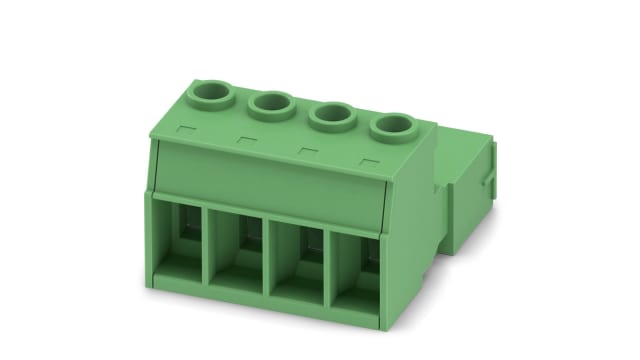 Phoenix Contact, 10.16mm Pitch, 16, IPC 16/ 4-ST-10, 4 Way, , Pluggable Terminal Block, Inverted Plug, Cable Mount, | 1969399