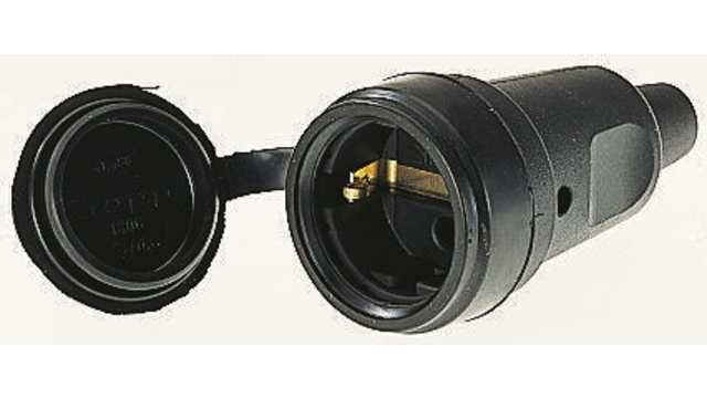 Kopp Female Black Schuko Clutch with Lid IP44 for use with Power Connector | 1810.1600.3