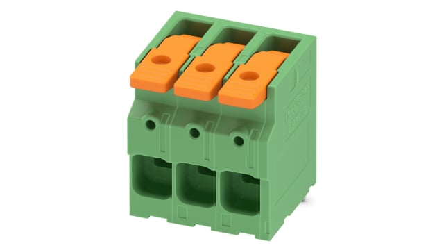Phoenix Contact PCB Terminal Block, 3-Contact, 10 mm Pitch, Wave Soldering Mount, 1 Row | 1119811